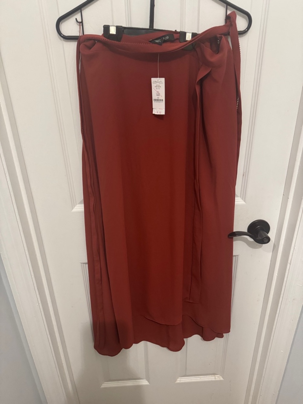 White House Black Market Rust Red Maxi Wrap Skirt